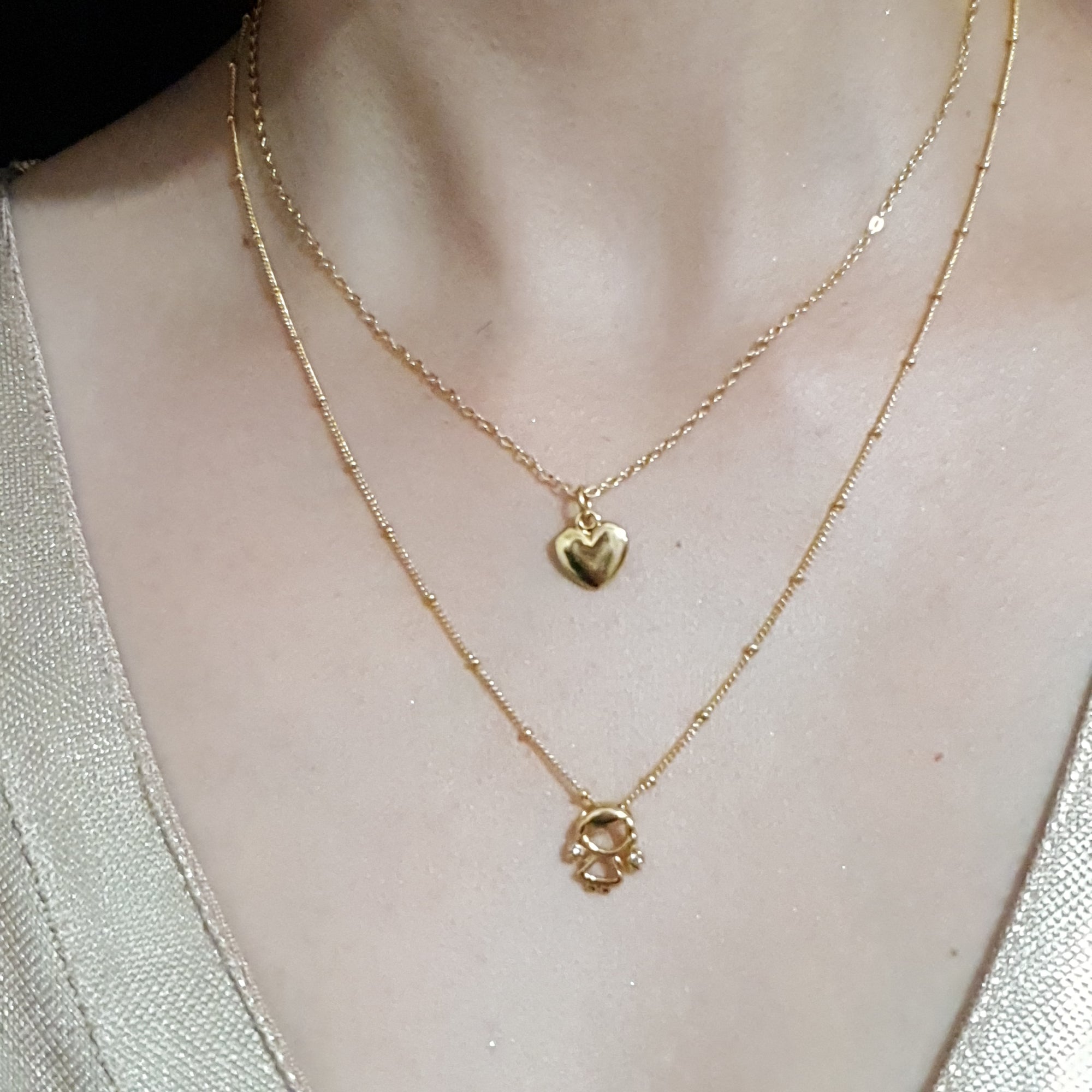 Collar corazón solido